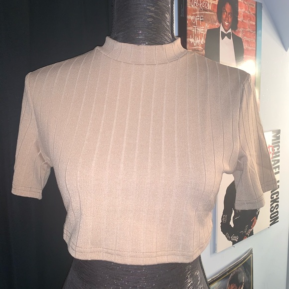 SHEIN Tops - Ribbed Mock Neck Crop Top